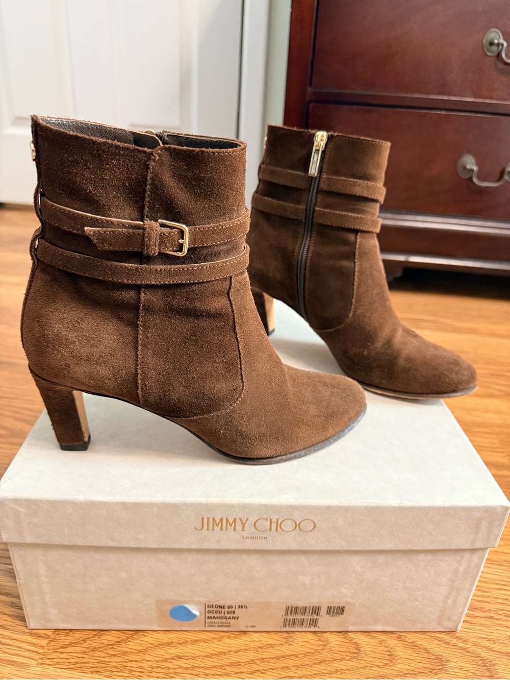Jimmy Choo Chestnut Brown Suede Ankle Booties
